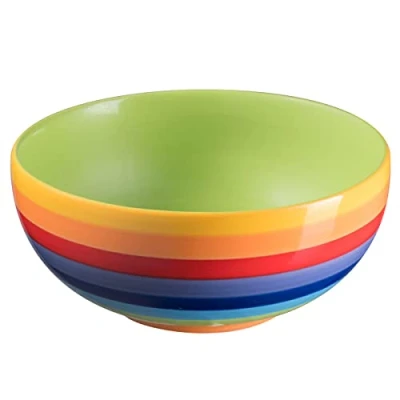 Afbeelding van Purity Style Handgeschilderde Rainbow Stripe keramische graankom