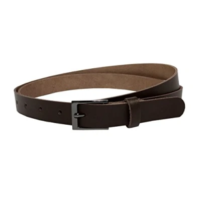 Afbeelding van Vascavi Lederen riem echt leer, Made in Germany, 2 cm breed en ca. 0,25 dik, riem, heupgordel, jeansriem, donkerbruin, 105 Gesamtlänge 115