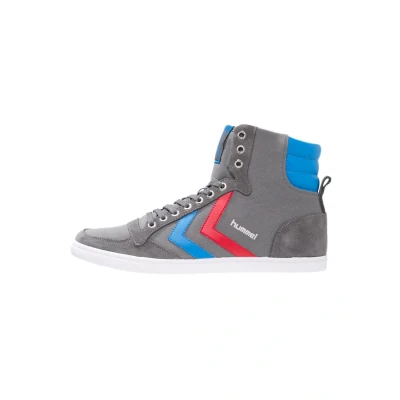 Afbeelding van Hummel Slimmer Stadil Sneakers hoog, Maat: 37, Castle rock/ribbon red/brilliant blue Leer en textiel