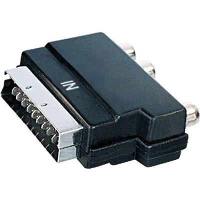 Afbeelding van Scart IN (m) Composiet 3RCA (v) adapter / zwart