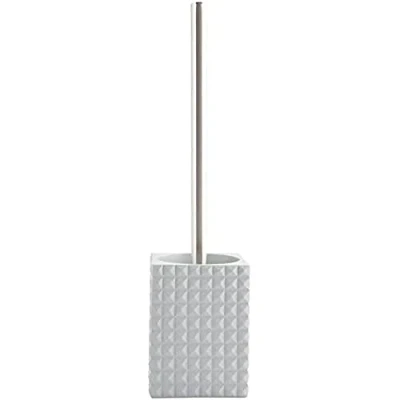 Afbeelding van MSV Toiletborstel houder Kubik kunststeen lichtgrijs/zilver 37 cm Toiletborstels