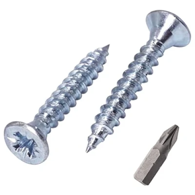 Afbeelding van SKIR&#039;CO (Pack van 500 stuks) verzinkt staal 3,0 x 20 mm zilveren houtschroeven, Pozidriv verzonken kop, spaanplaat schroeven, PZ volledig schroefdraad (500, mm)