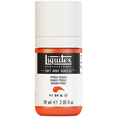 Afbeelding van Liquitex 1959323 Professional Acrylfarbe Soft Body Künstlerfarbe in cremiger deckender Konsistenz, hohe Pigmentierung, lichtecht &amp; alterungsbeständig, 59ml Flasche Pyrrolorange