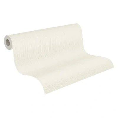 Afbeelding van FIJNE STRUCTUUR STREPEN BEHANG Modern wit creme A.S. Création Trendwall