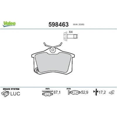 Afbeelding van Valeo Remblokset 598463