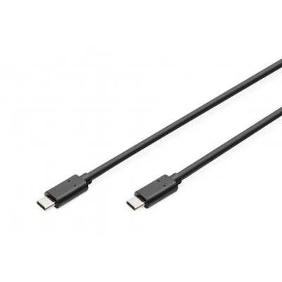 Afbeelding van Digitus USB kabel 2.0 C stekker, stekker 3.00 m Zwart Flexibel, Folie afscherming, Afscherming gevlochten