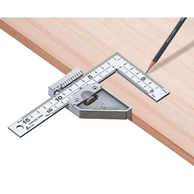 Afbeelding van Shinwa 12512 timmermanshoek 15x7,5 by FAMEX (12485), incl. metalen stop, timmerhoek, meethoek Made in Japan