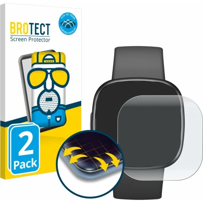 Afbeelding van BROTECT Full Cover Antireflecterende Screen Protector voor Fitbit Sense 2 (2 Stuks) Schermbeschermer, Anti Glare Protector, Mat