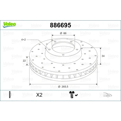Afbeelding van Valeo Remschijf 886695