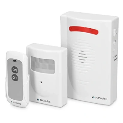 Afbeelding van Navaris draadloos oprit alarm systeem Met sirenes en lichten PIR motion sensor detector Ontvanger afstandsbesturing