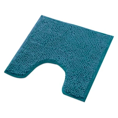 Afbeelding van Badmat Petrol Badkamer Tapijt kan gecombineerd worden tot een set Antislip &amp; Maschinewasbaar Toiletmat 45x45cm MET WC Uitsparing