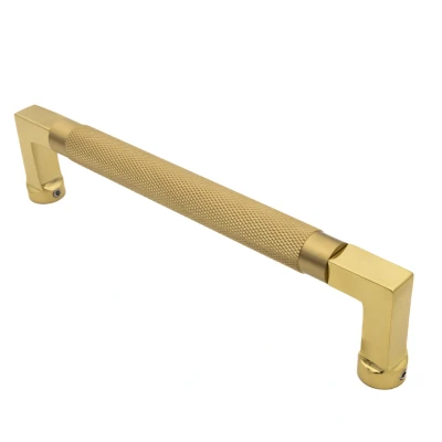 Afbeelding van Messtique Deurgreep &quot;Knurled&quot; 217mm Gepolijst Messing