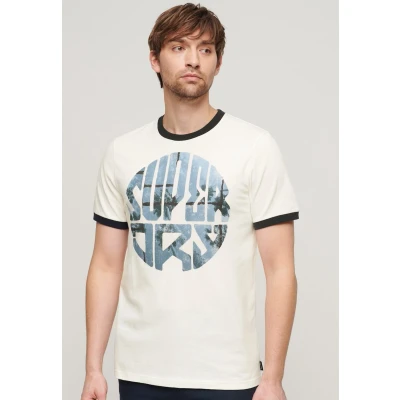 Afbeelding van Superdry Photographic LOGO Tshirt print, Heren, Maat: Large, Winter white