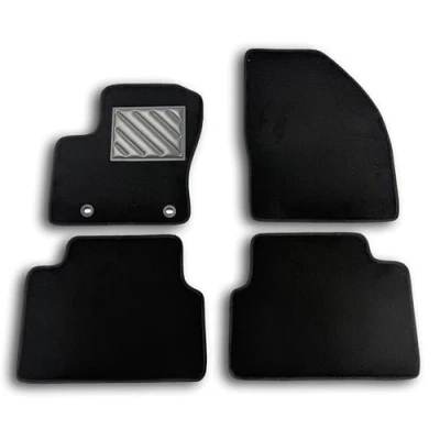 Afbeelding van Vloermatten voor Ford C Max I bouwjaar 2003 tot 2010, ovaal, passend, antislip, hakbeschermers van versterkt rubber, bevestigingsknoppen