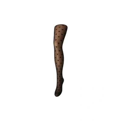 Afbeelding van PIECES panty PCJUA met strikjes 20 denier zwart