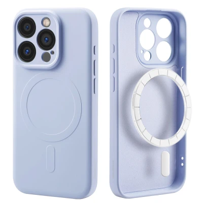 Afbeelding van Apple iPhone 15 Pro MagSafe Hoesje Siliconen en TPU (zacht) iMoshion Softcase/Backcover Lila Telefoonhoesje