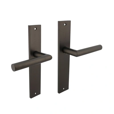 Afbeelding van Deurklink Bastian op schild 245x45 mm blind antracietgrijs