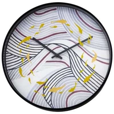Afbeelding van Wandklok 30cm Stil Grijs Plastic NeXtime &quot;Koi&quot;