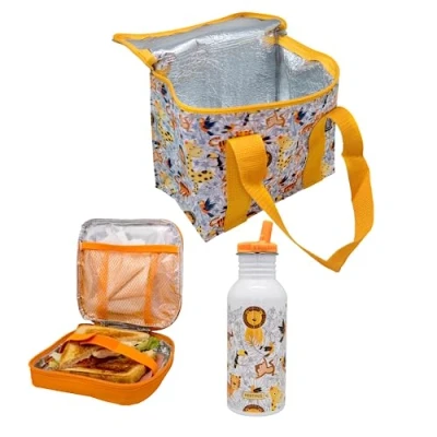 Afbeelding van NERTHUS FIH 1284 Leeuwen geïsoleerde lunchtas + ultralichte fles sandwichtas