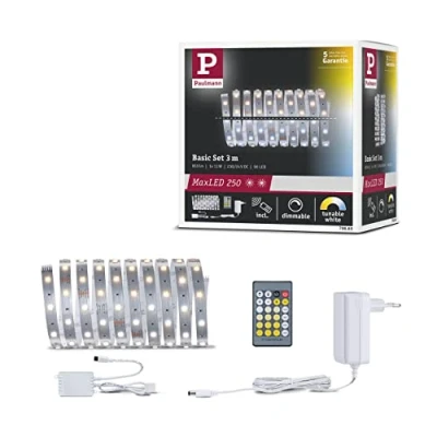 Afbeelding van Paulmann 79860 LED Stripe MaxLED 250 Basisset 3m 11W 810lm Tunable White 24VA dimbare lichtband kunststof 2700 K