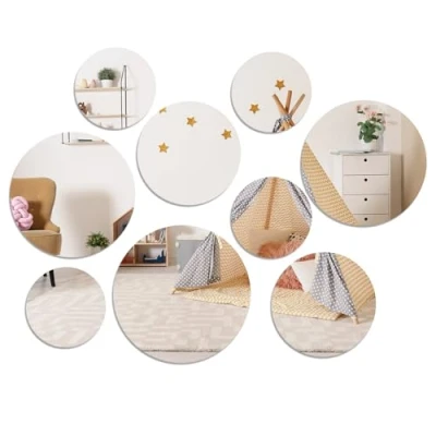 Afbeelding van TXS 9 stuks spiegelstickers, ronde spiegeltegels, tegelspiegel, zelfklevend, wanddecoratie, kleine wandspiegel, acryl spiegel, muursticker voor badkamer, keuken, woonkamer