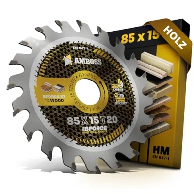 Afbeelding van Cirkelzaagblad 85 x 15 Z20 WZ, Amboss Werkzeuge ideaal voor accu hout fijne snede, geschikt Bosch: GKS 12V 26. Bosch 10.8. Makita HS 300, 301. Worx Versacut 420. WESCO en