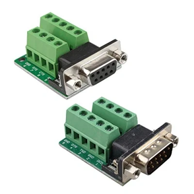 Afbeelding van Futheda DB9 Mannelijke en Vrouwelijke D SUB Breakout Board Adapter Plaat 9 Pin Connector RS232 Seriële naar Terminal Signaal Module Soldeervrij met Moer (Mannelijk x 1, Vrouwelijk 1)