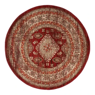 Afbeelding van Interieur05 Rond Vintage Vloerkleed Aila Rood/Oranje 160 Ã ̃