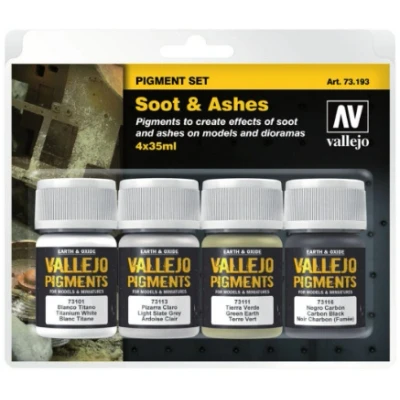 Afbeelding van Vallejo Pigment Set Soot &amp; Ashes (4)