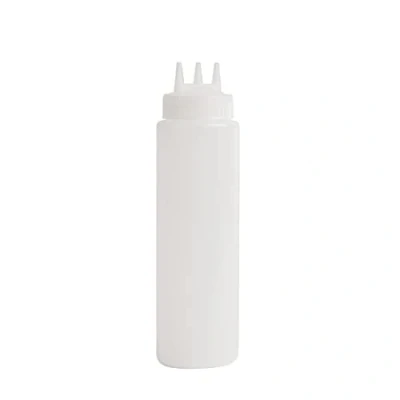 Afbeelding van Vogue portioneer knijpfles transparant met 3 spuitmonden 68cl
