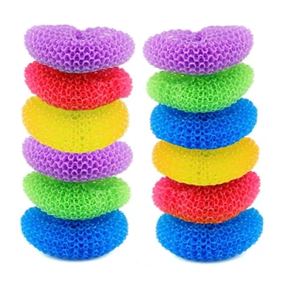 Afbeelding van D.RECT 12 Stuks Plastic Pottenreiniger Pottenkrabber Schraperspons, Perfect