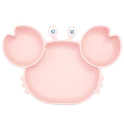 Afbeelding van Babybord, kom, mini siliconen plaat voor baby&#039;s, peuters en kinderen, draagbaar bord, antislip, zuigen, afwasbaar, vaatwasser, magnetron