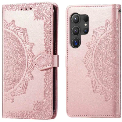 Afbeelding van Samsung Galaxy S25 Ultra Hoesje Kunstleder imoshion Bookcase Rosé goud Telefoonhoesje