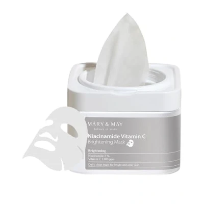 Afbeelding van Mary &amp; May Niacinamide Vitamin C Brightening Mask 30 stuks