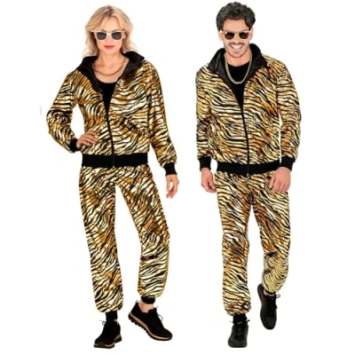 Afbeelding van Widmann Leeuw &amp; Tijger Luipaard Panter Kostuum Born To Wild As A Tiger Trainngspak Goud XXL Carnavalskleding Verkleedkleding