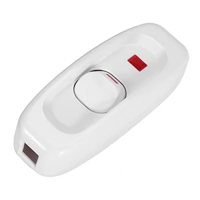 Afbeelding van Garosa lampschakelaar, wisselschakelaar, wipschakelaar, AC, 250 V, 10 A, aan/uit, tafellamp, kabel, schakelaar met LED indicatielampje, enkelpolig wit