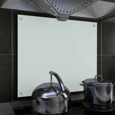 Afbeelding van Spatscherm keuken 70x60 cm gehard glas wit