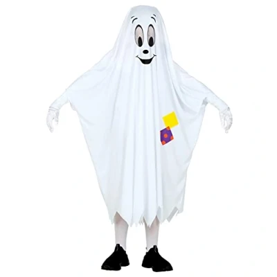 Afbeelding van Widmann Spook &amp; Skelet Kostuum Het Vriendelijke Spookje Kind Wit / Beige Maat 128 Halloween Verkleedkleding