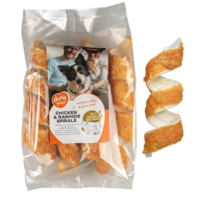 Afbeelding van Duvoplus Hondensnack Hond Meat! Kip &amp; Runderhuid Spiralen S 14 16cm 500g 14st