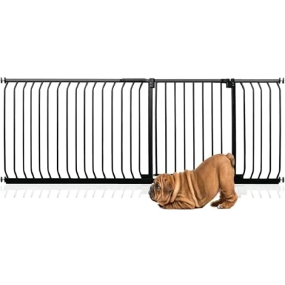 Afbeelding van Bettacare Elite Hondenhek Assortiment, 198cm 207cm (23 opties beschikbaar), Mat Zwart, Traphekje Zonder Boren Hek voor Honden en Puppy&#039;s, Huisdier Hond Barrière, Eenvoudige Installatie