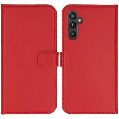 Afbeelding van Samsung Galaxy A34 (5G) Hoesje Echt leder Selencia Bookcase Rood Telefoonhoesje