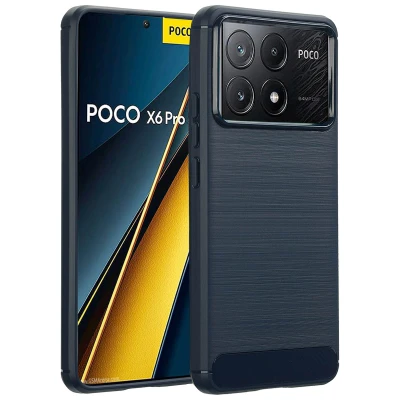 Afbeelding van Xiaomi Poco X6 Pro Hoesje Siliconen en TPU (zacht) imoshion Softcase/Backcover Donkerblauw Telefoonhoesje