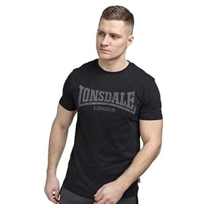 Afbeelding van Lonsdale Normale Passform LOGO KAI Tshirt print, Heren, Maat: 4XL, Black