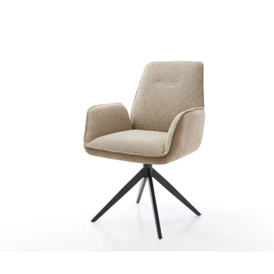 Afbeelding van DELIFE Draaistoel Zoa Flex materiaalmix mud kruisframe breed zwart 360 draaibaar rocker functie pocketveer kern