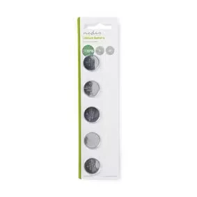 Afbeelding van Knoopcel batterij CR2016 Nedis 5 stuks (Lithium, 3 V)