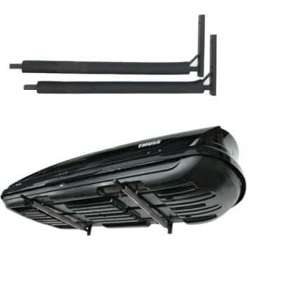 Afbeelding van QLS Wandhouder WSB O voor dakkoffer van 82 cm, zwart staal, het opbergen dakkoffers, tuingereedschap, opbergdozen sportuitrusting, surfplanken en ISUP&#039;s