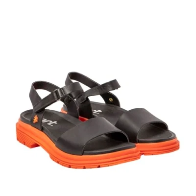 Afbeelding van ART 1548 Birmingham, damessandalen, Nappa, zwart, oranje, 36 EU