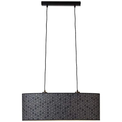 Afbeelding van Brilliant Leuchten Hanglamp Galance 118 cm hoogte, 70 breedte, 2 x e27, in te korten, metaal/textiel, zwart (1 stuk)