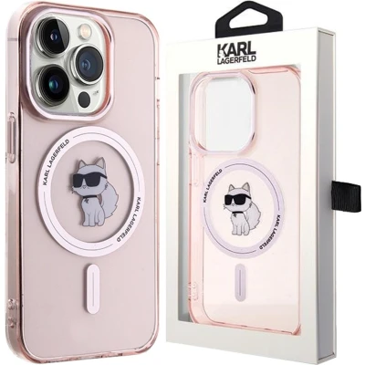 Afbeelding van Karl Lagerfeld IML Choupette MagSafe hoesje voor iPhone 14 Pro roze