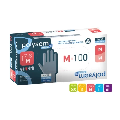 Afbeelding van Polysem Latex Handschoenen Maat M 100ST